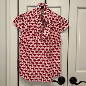 Elizabeth McKay top, elephant pattern, size: 4